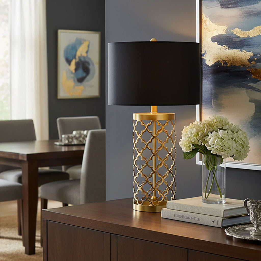 Hollowed Table Lamp with Dark Shade