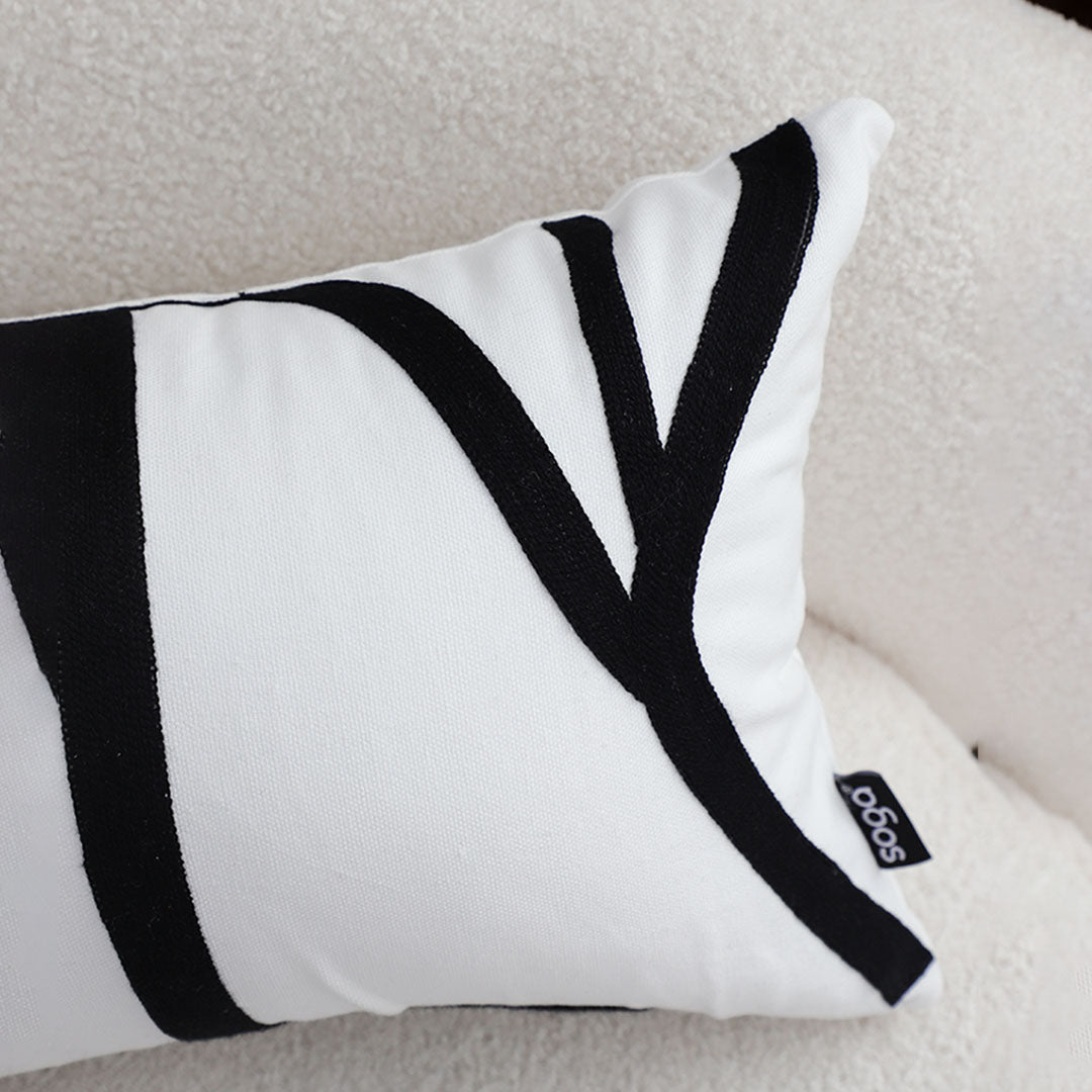 SOGA 2X 30cm Rectangular Modern Minimalist Black Letter Print Throw Pillow
