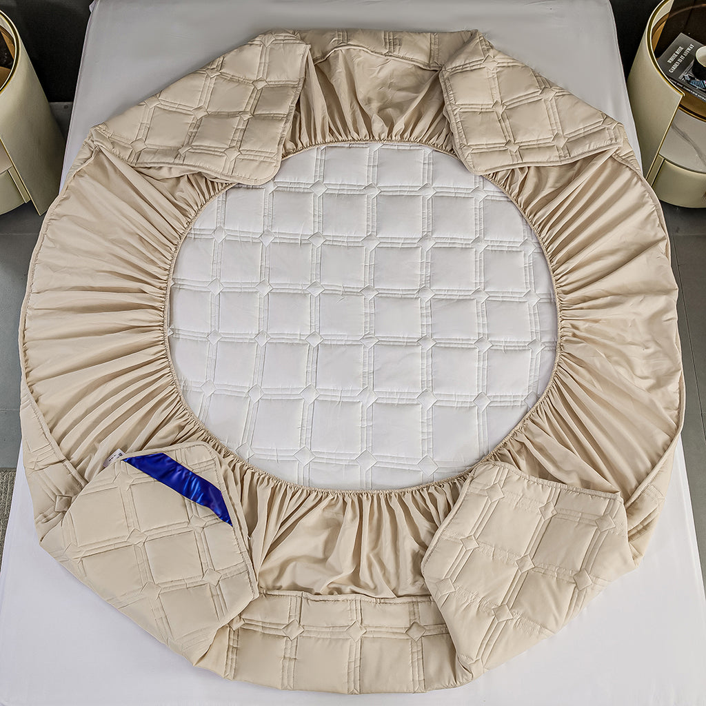 153cm Beige Wide Mattress Cover