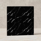 SOGA Peel & Stick Floor and Wall Tiles 30 x 30cm 10 Pack Black Faux Marble