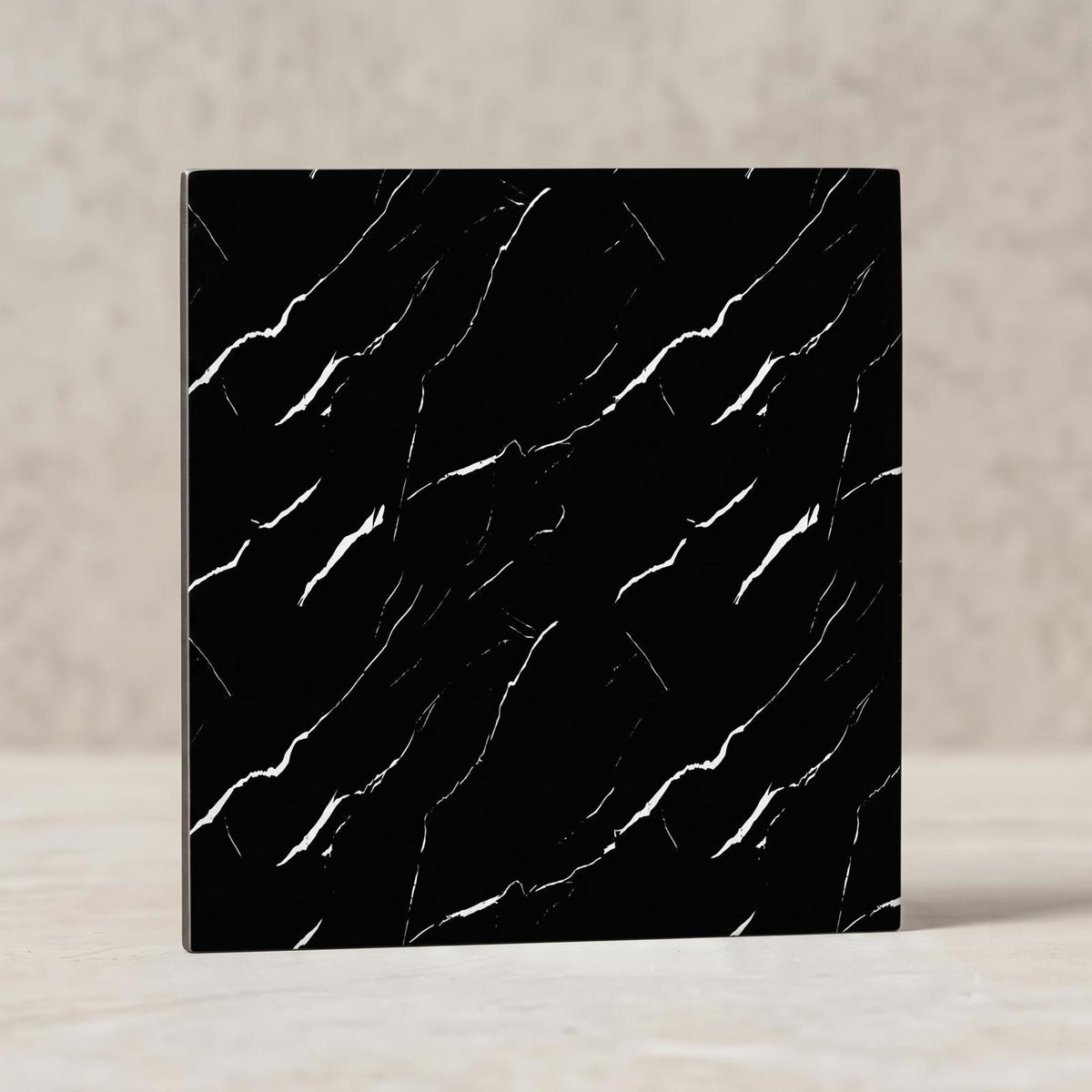 SOGA Peel & Stick Floor and Wall Tiles 30 x 30cm 10 Pack Black Faux Marble