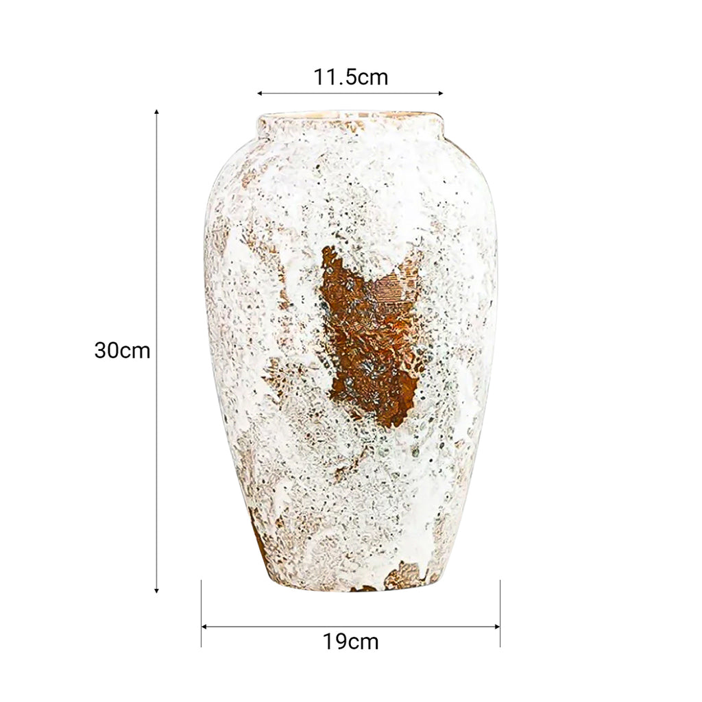 SOGA 30x19cm Gradient White Medium Ceramic Flower Vase Elegant Living Room Home Decor