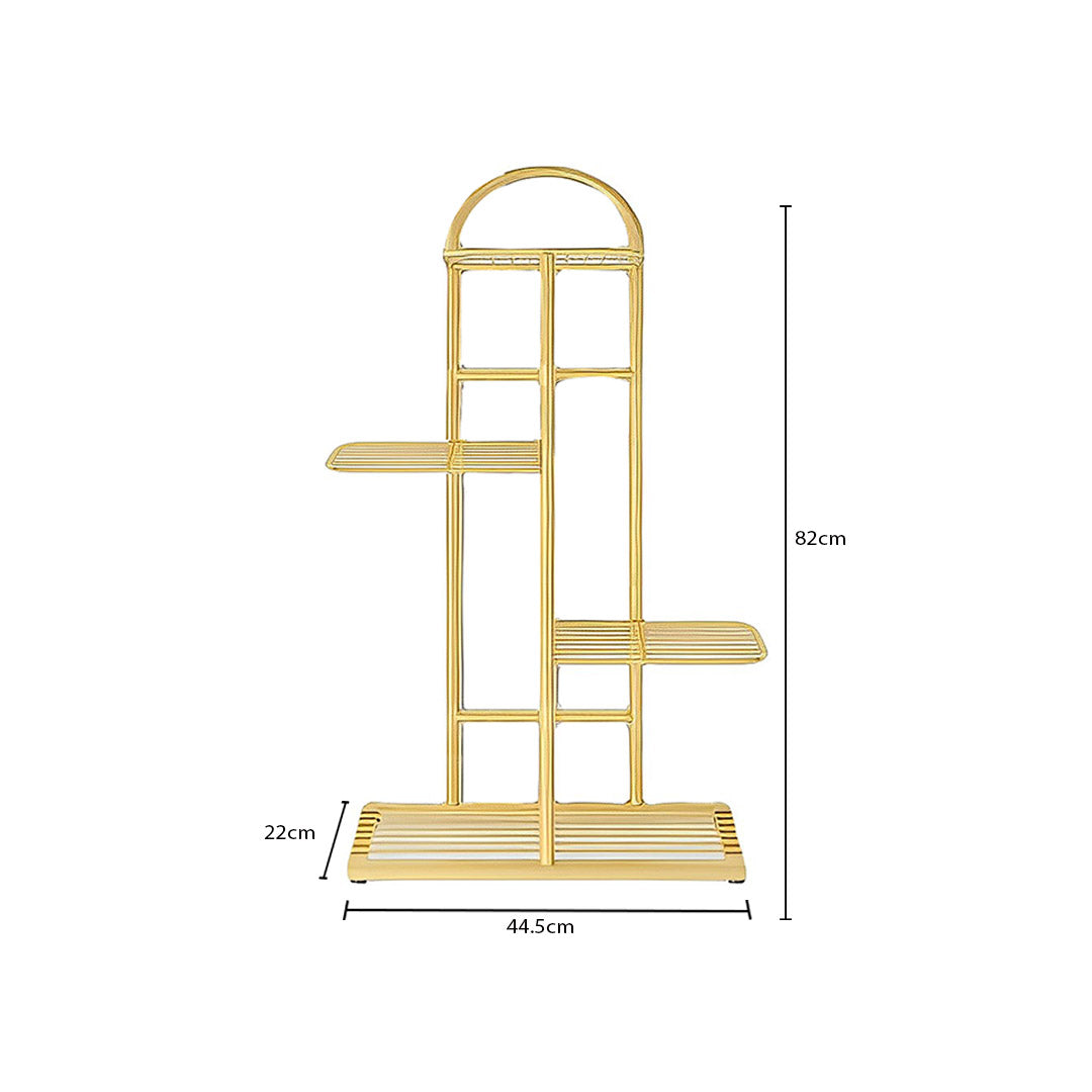 4 Tier Gold Metal Plant Flowerpot Display Rack