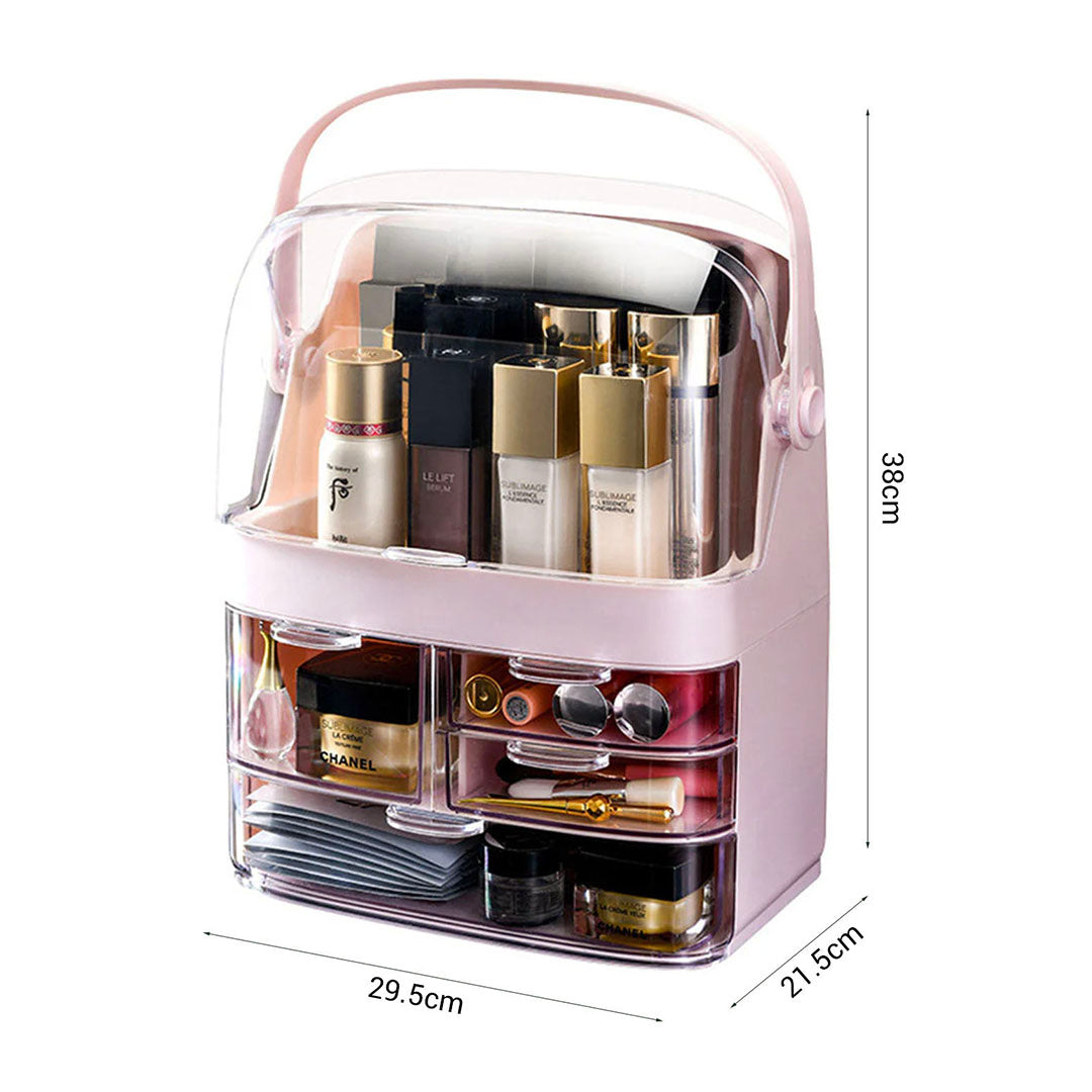 3 Tier Pink Countertop Cosmetic Storage Organiser