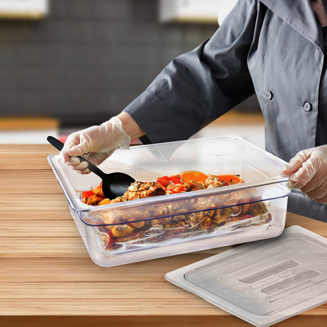 150mm Clear GN Pan 1/2 Food Tray with Lid