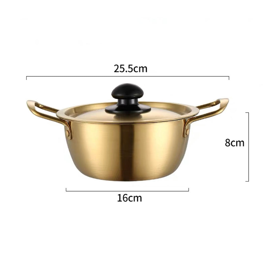 SOGA 16cm  Ramen Pot in Vibrant Yellow Crafted from Durable with Lid Kitchen essential