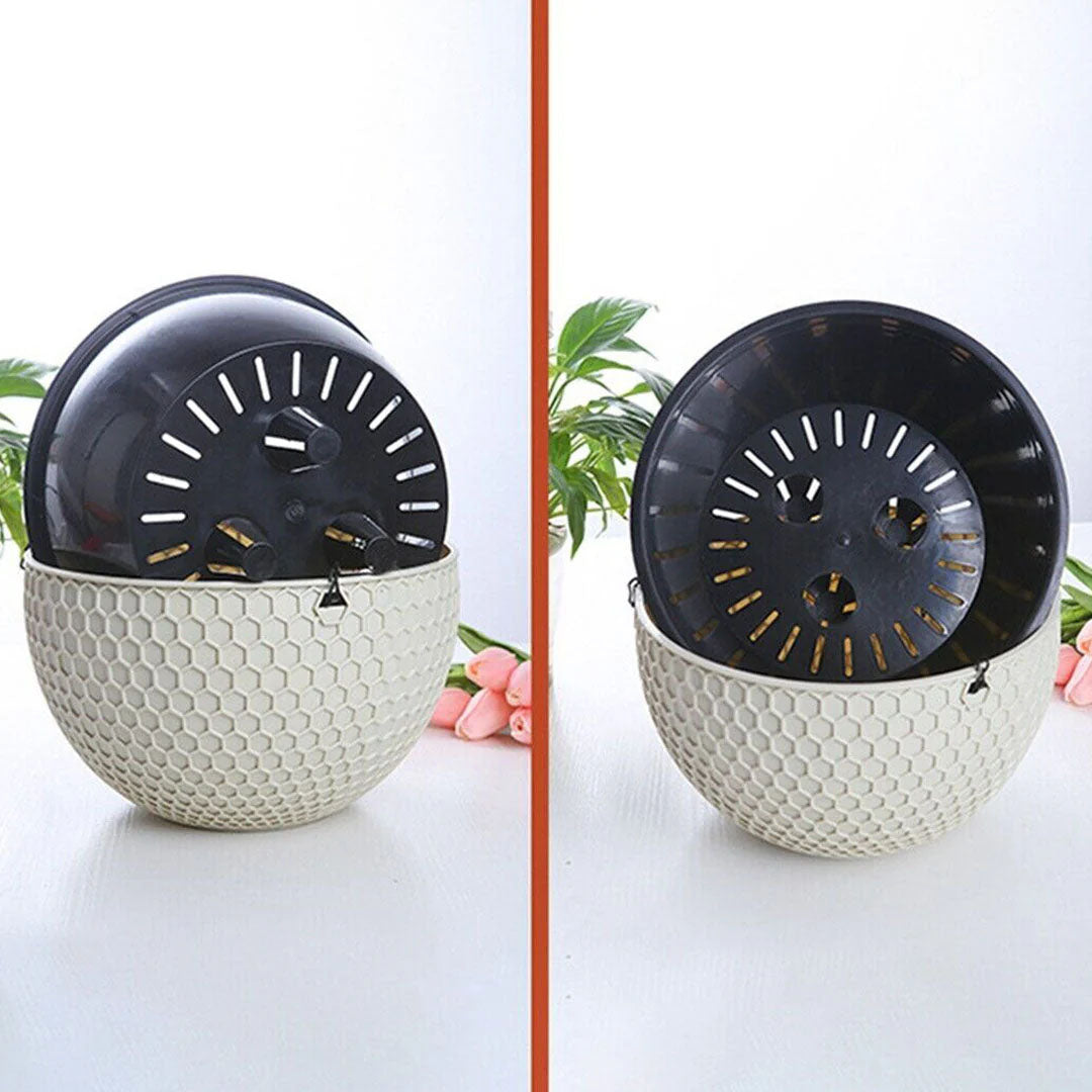 SOGA 2X White Hanging Self-Watering Resin Flower Pots (Large)
