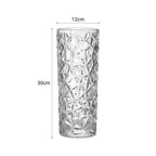 30cm Sleek Clear Glass Vase Elegant Wide Crystal