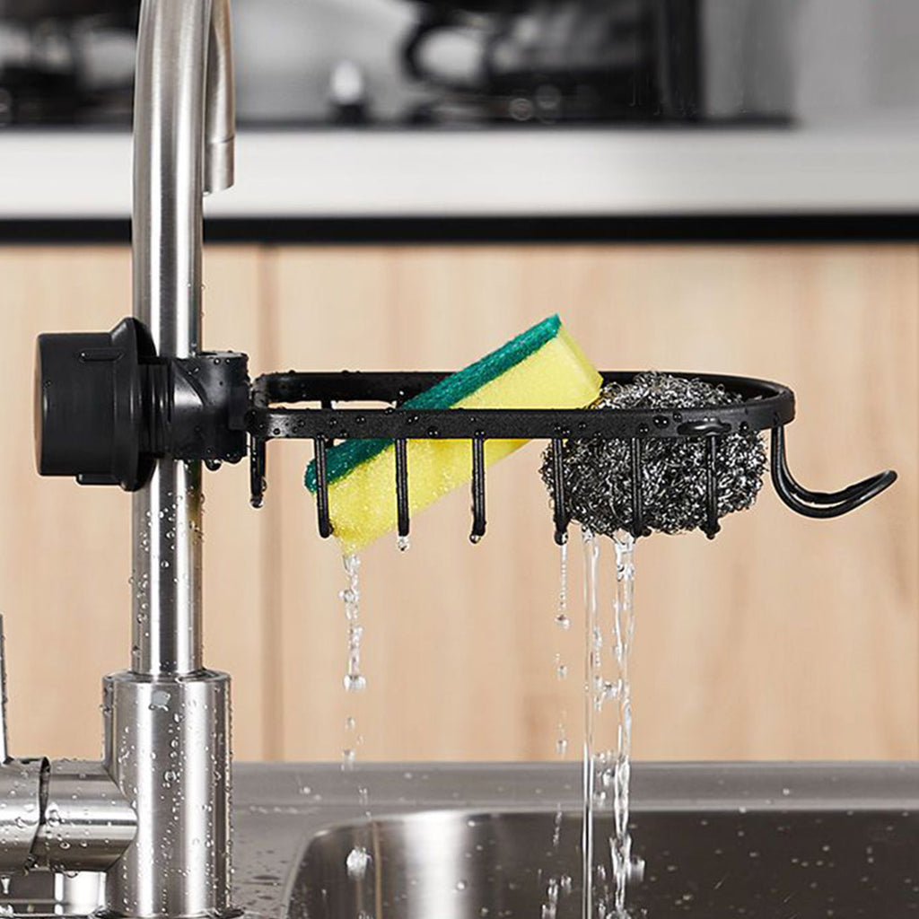 Black Single Kitchen Sink Faucet Organiser