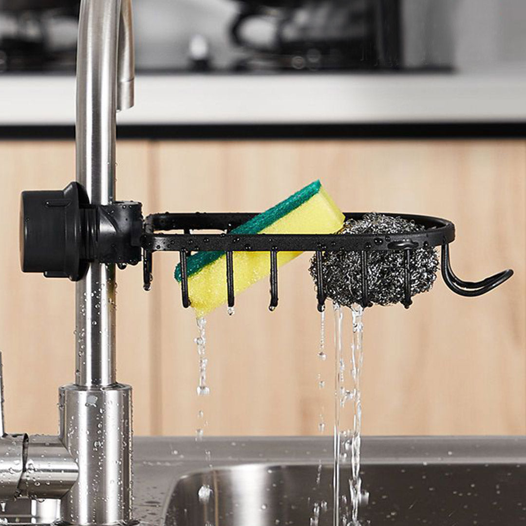 Black Single Kitchen Sink Faucet Organiser