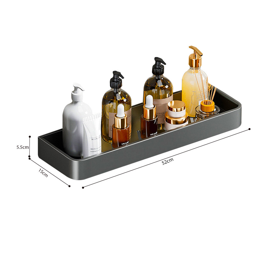 30cm Black Wall-Mounted Rectangular Kitchen Spice Storage Rack