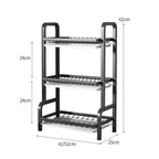 3 Tier Steel Black Kitchen Drying Rack Dish 62cm