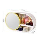 39cm Oval Wall-Mounted Mirror Storage Box