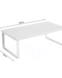 SOGA 40cm White Computer Monitor Elevated Stand Desktop Support Station Rack