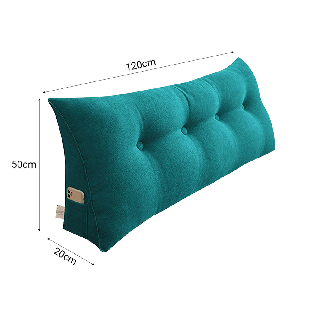 SOGA 120cm Blue Green Wedge Bed Cushion