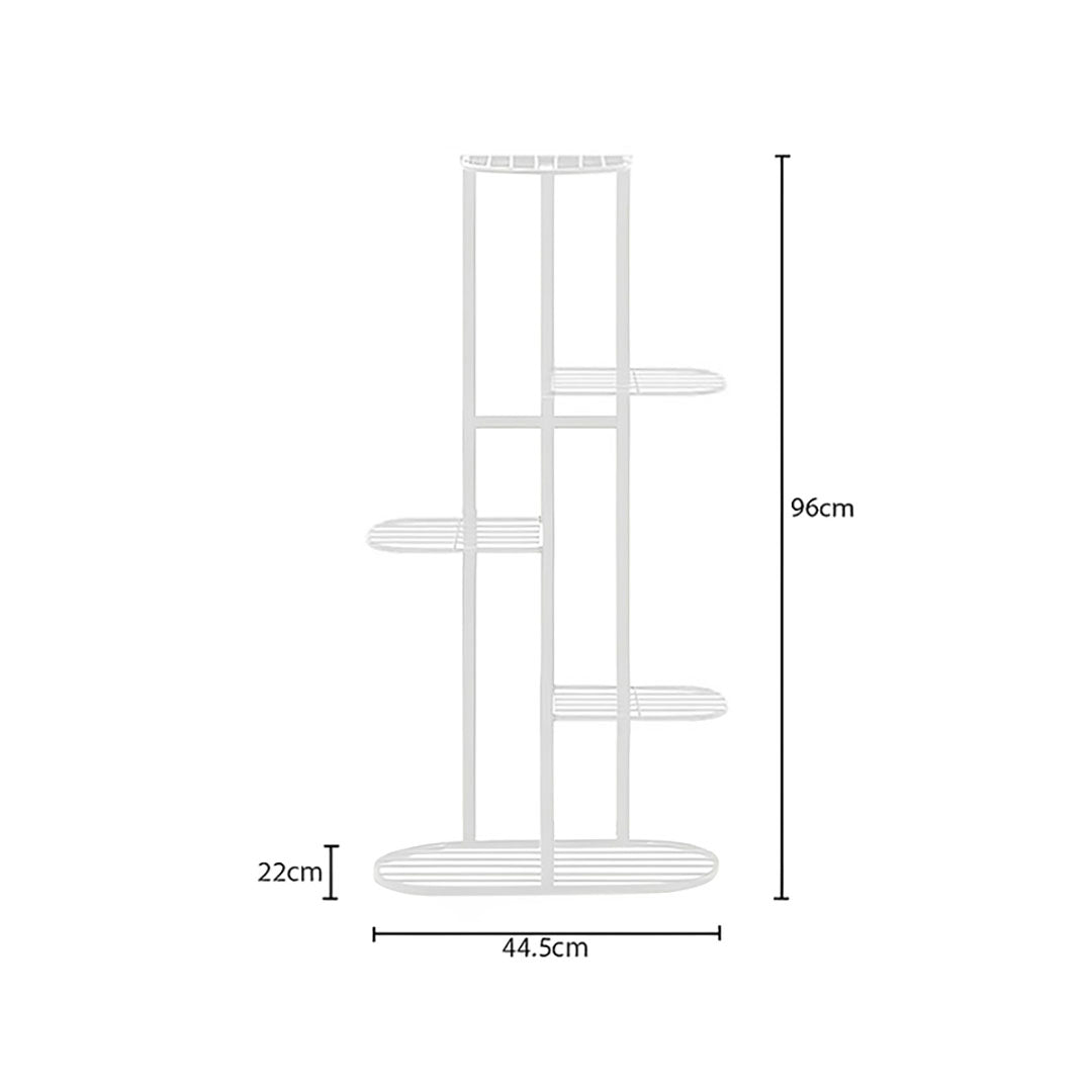 5 Tier White Metal Plant Rack
