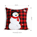 SOGA 45cm Throw Pillow Red Christmas Snowman Square Cushion
