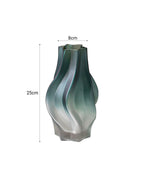 SOGA 27cm Glass Vase Blue with Beautiful glass Bubble Texture Art Vases
