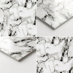SOGA Peel & Stick Floor and Wall Tiles 30 x 60cm 10 Pack Black White Faux Marble