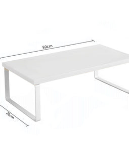 SOGA 50cm White Computer Monitor Elevated Stand Desktop Support Station Rack