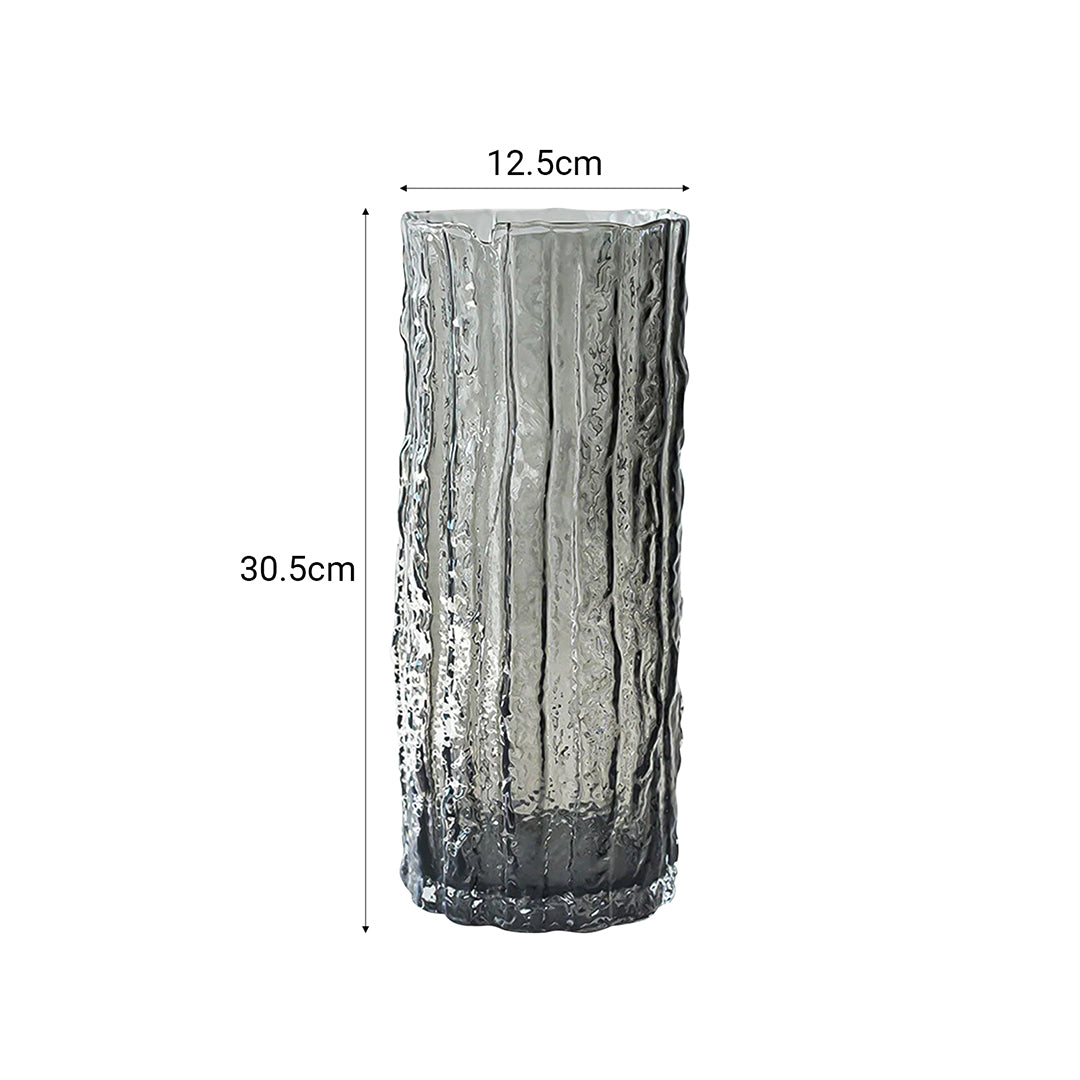 SOGA 30.5cm Handcrafted Grey Glass Vase Classic Design for Home Decor