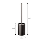 SOGA 27cm Wall-Mounted Toilet Brush – Black with Drain Holes