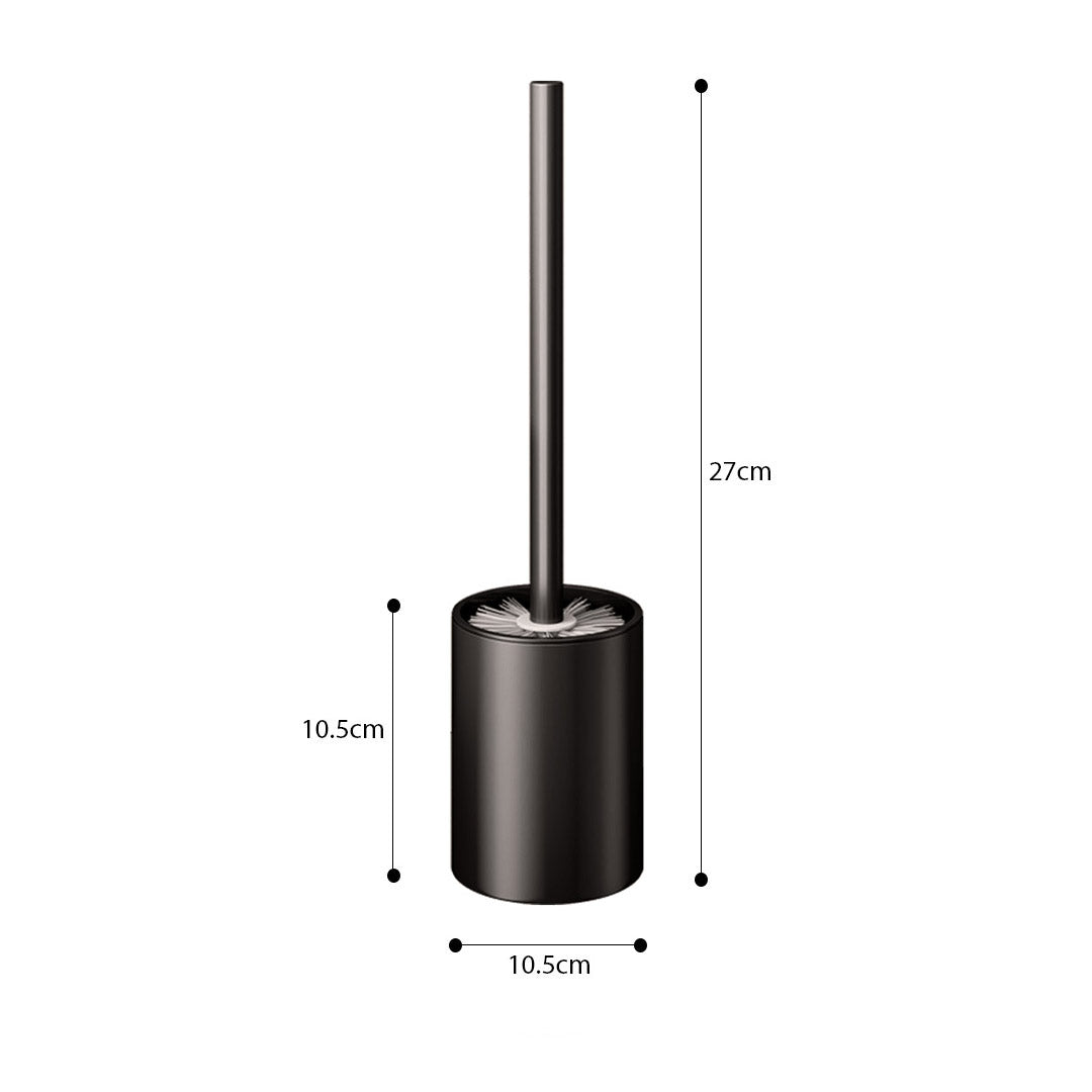 SOGA 27cm Wall-Mounted Toilet Brush – Black with Drain Holes