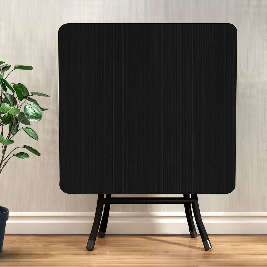 SOGA Black Square  Dining Table Portable with Lacquered Legs