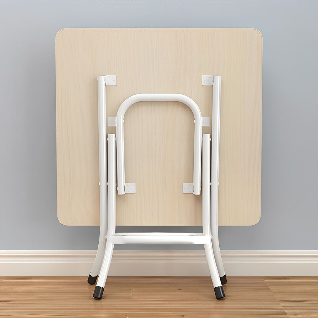 Wood-Colored Square Dining Table Portable