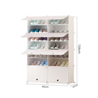 7 Tier 2 Column White Shoe Rack Organizer