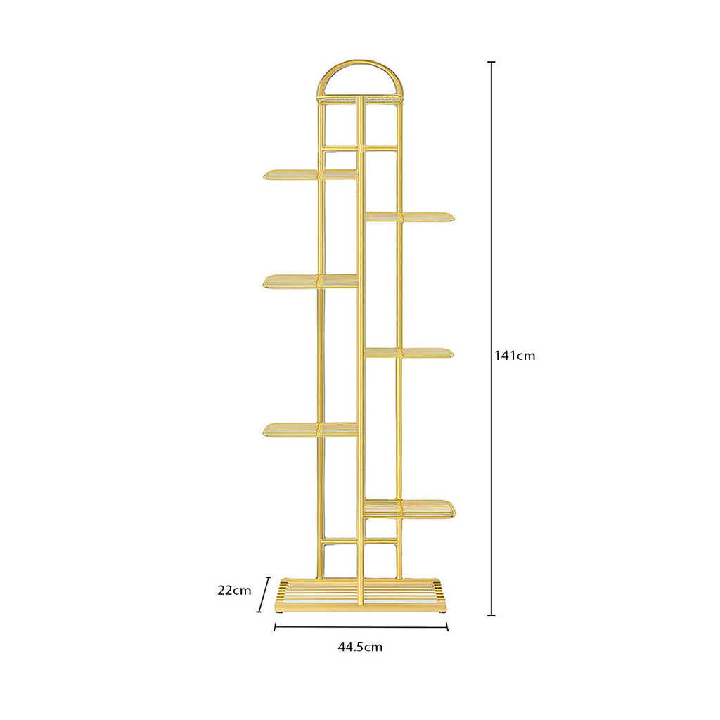 8 Tier Gold Metal Plant Flowerpot Display Rack
