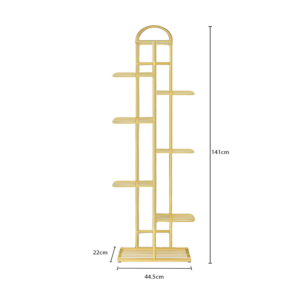 8 Tier Gold Metal Plant Flowerpot Display Rack
