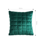 SOGA Quilted Cushion 50cm Emerald Green Grid Pattern Soft Padded Decorative Throw Pillow