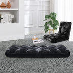 Floor Recliner Folding Lounge Black