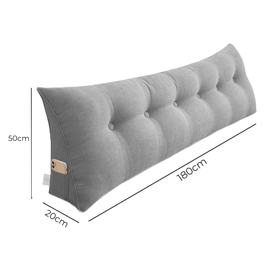 SOGA 180cm Silver Wedge Bed Cushion