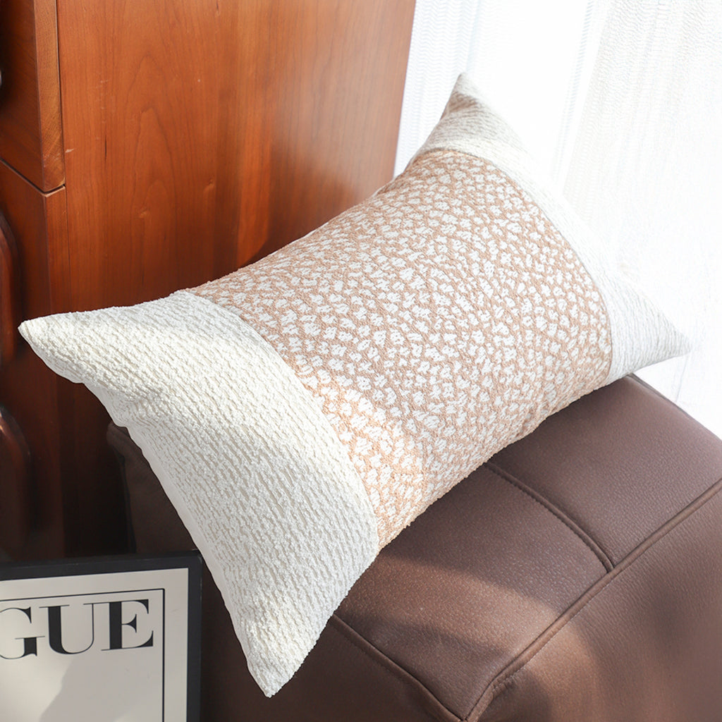 SOGA 2X 35cm Modern Beige Block Textured Decorative Throw Pillow