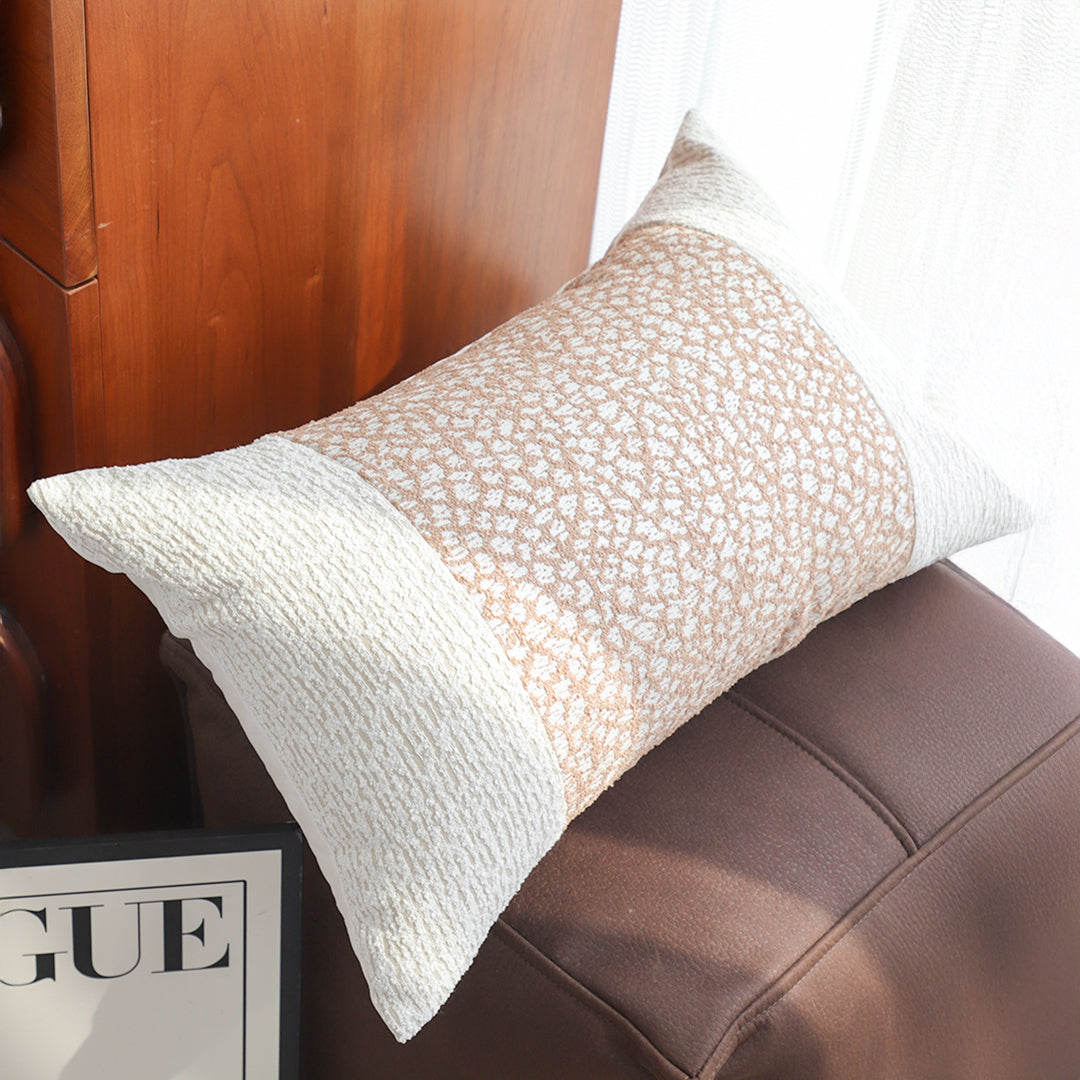 SOGA 2X 35cm Modern Beige Block Textured Decorative Throw Pillow