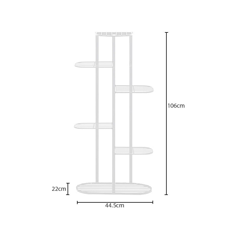 6 Tier White Metal Plant Rack
