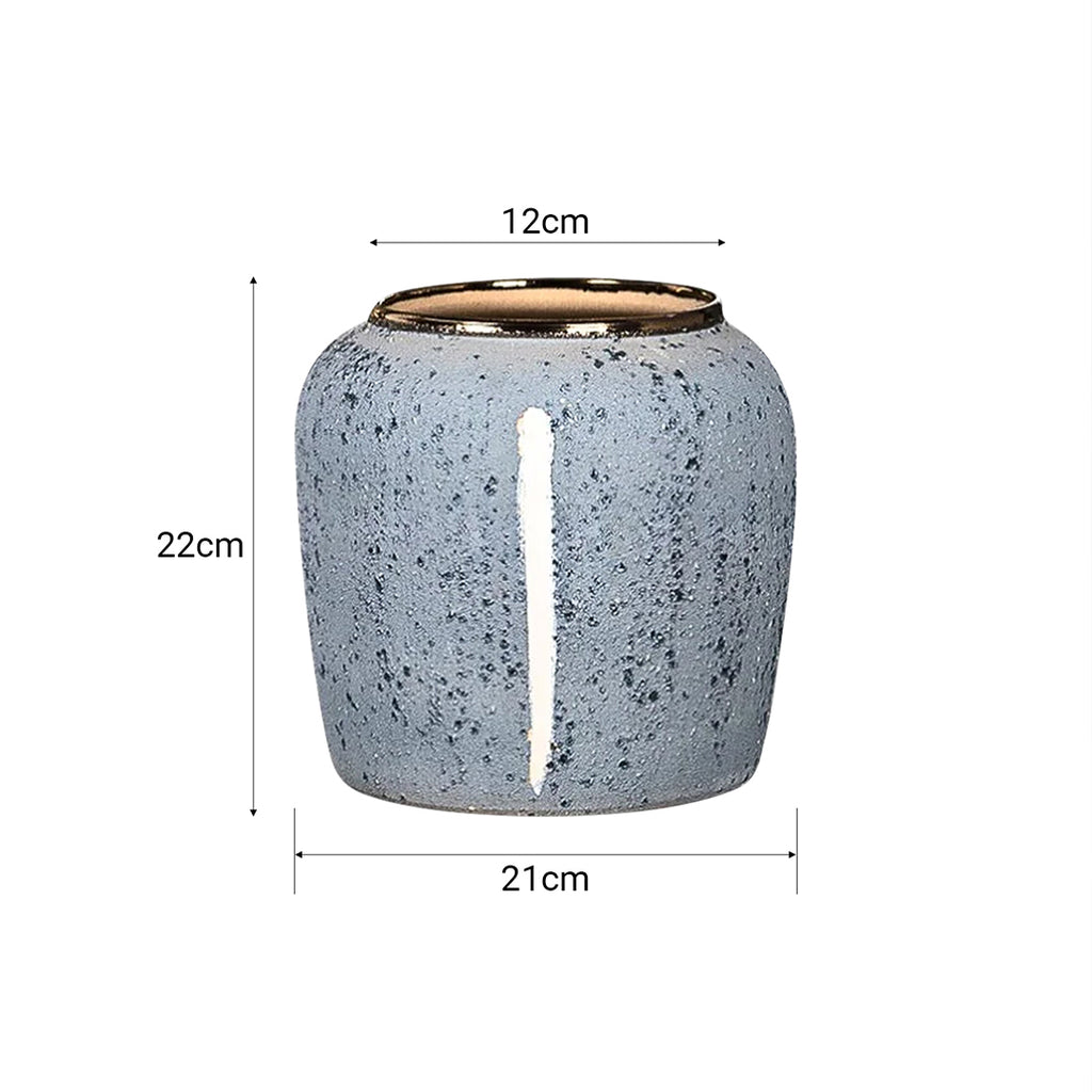 SOGA 21x22cm Grey Small Ceramic Flower Vase Elegant Living Room Home Decor