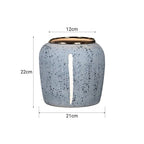 SOGA 21x22cm Grey Small Ceramic Flower Vase Elegant Living Room Home Decor