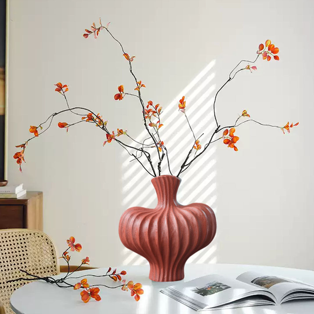 25X24cm Matte Red Small Ornament Vases Countertop