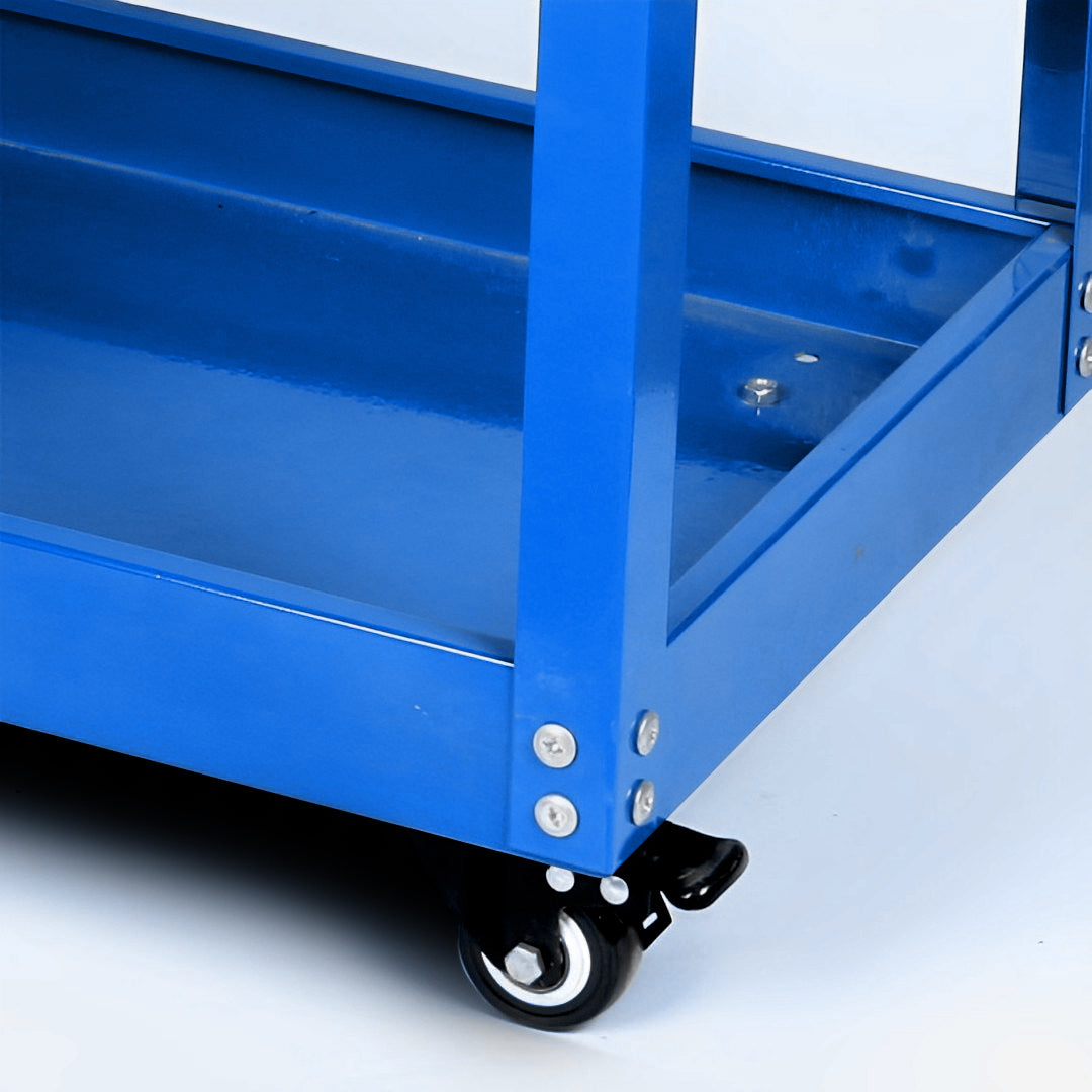 3 Tier Tool Storage Car with Hooks Blue
