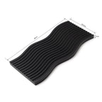 SOGA 39cm Black Ribbed Beech Wood Serving Tray