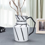 23.5x19.5cm Ornament Modern Ceramic Decorative Pitcher Striped Vase