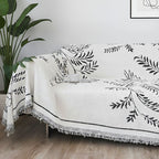 SOGA One-seater White Sofa Cover Leaf Print 130x180cm Polyester