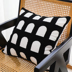 SOGA 2X 45cm Contemporary Black White Arch Pattern Throw Pillow