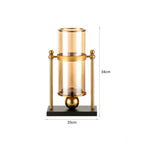 34cm Transparent Glass Vase with Candle