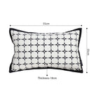 SOGA 35cm Moroccan Black Cross Pattern Black Trim Decorative Throw Pillow