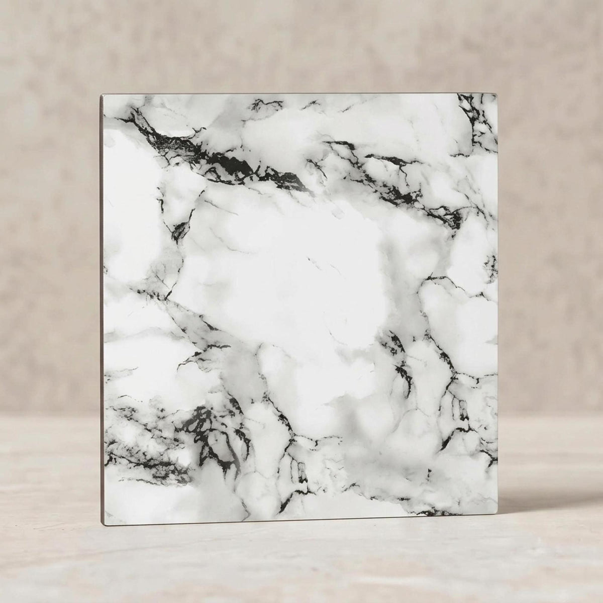 SOGA Peel & Stick Floor and Wall Tiles 30 x 30cm 10 Pack Black White Faux Marble