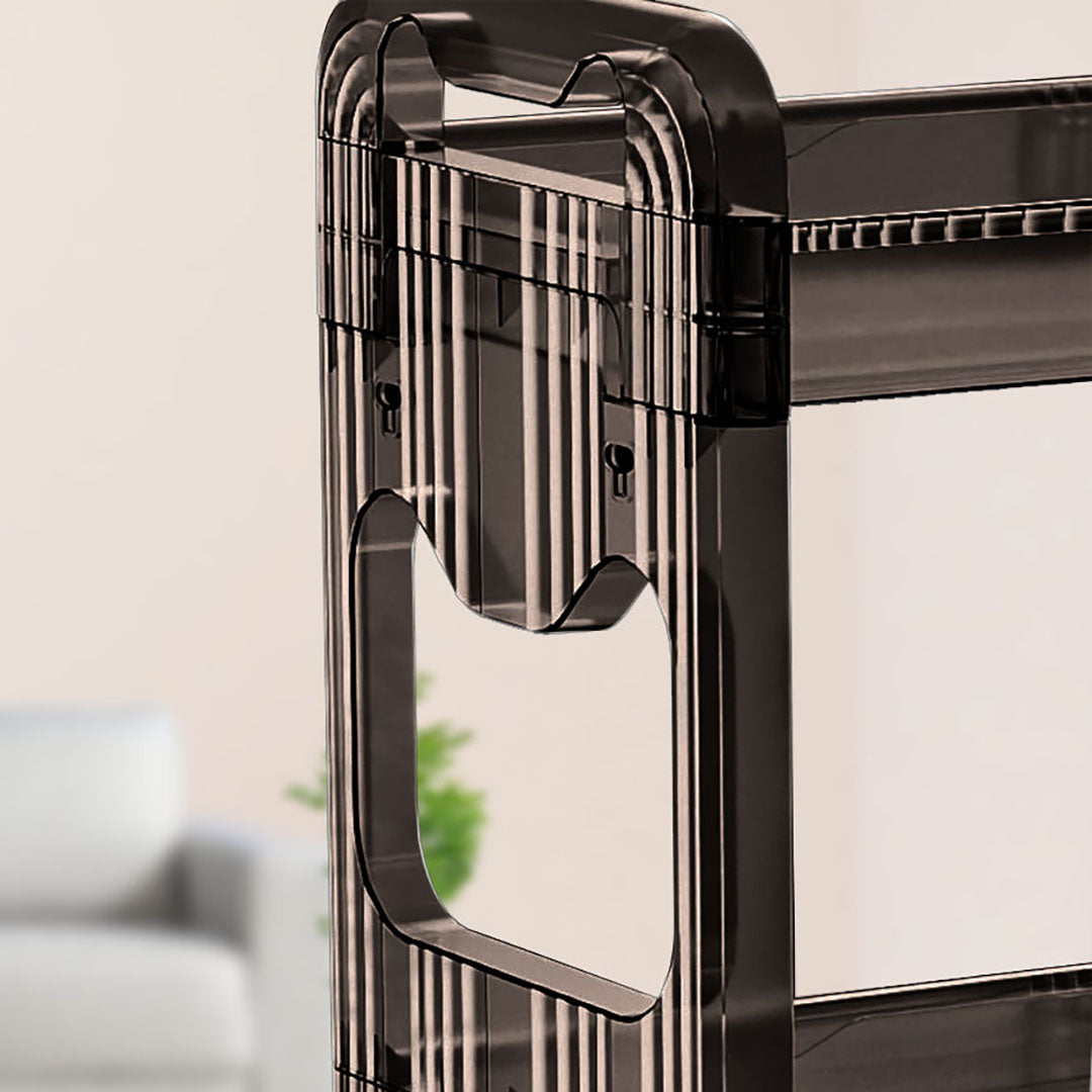 38x24cm Black 3 Tier Bookshelf & Cosmetic Storage Organizer Trolley Rack